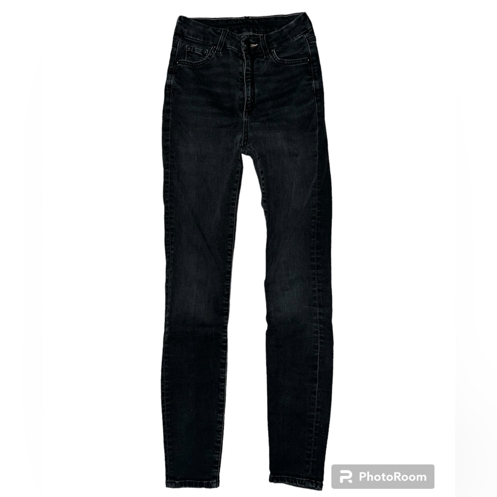 H&M &denim Womens High Waisted Black Jeans Size 4